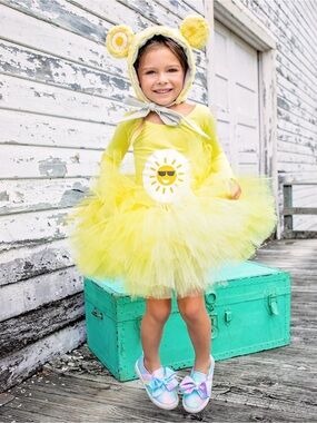Care Bears Funshine Bear Girls Costume Size 6 Handmade Etsy Tutu Set